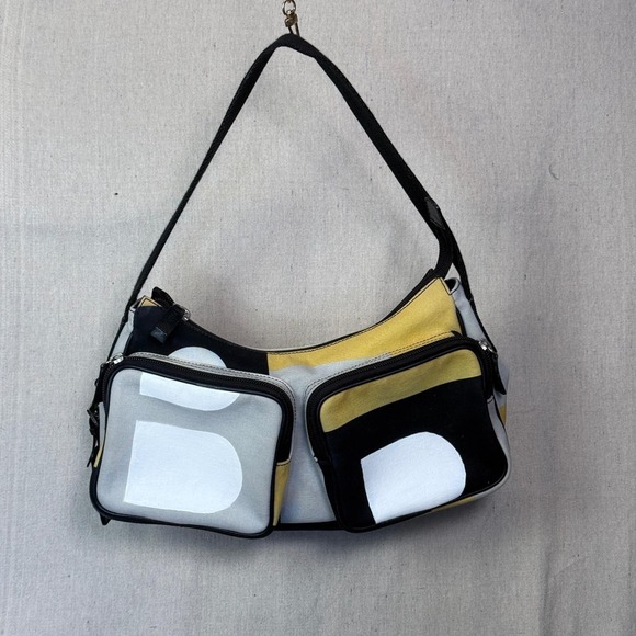 Bally Handbags - Vintage Bally Y2K Shoulder Bag Canvas Graphic Multi Pocket Designer
